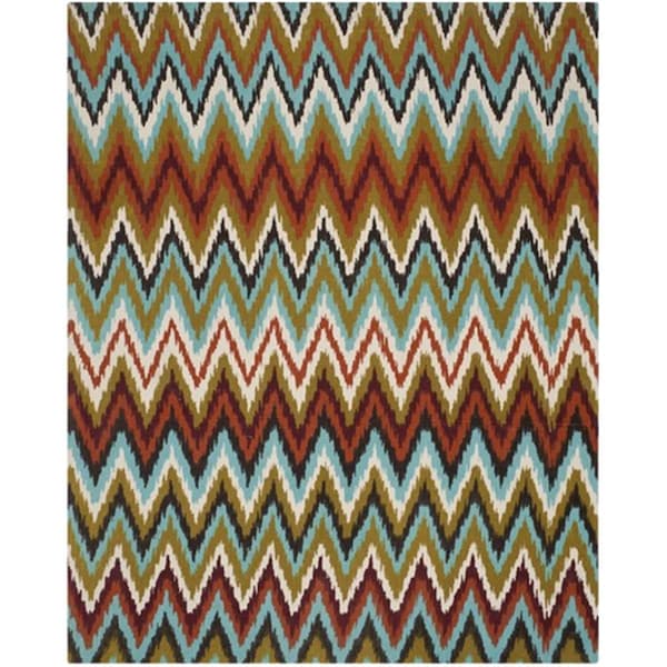 Safavieh Cedar Brook Hand Loomed Large Rectangle Rug- Teal - Red- 8 X 11 Ft. CDR145B-9 - main